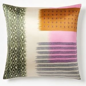 West Elm Blocked Ikat Silk Decorative Pillow Cover